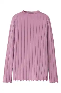 Wehkamp NAME IT KIDS longsleeve rib gebreid paars aanbieding