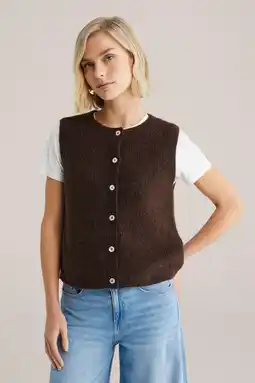 Wehkamp WE Fashion gilet donkerbruin aanbieding