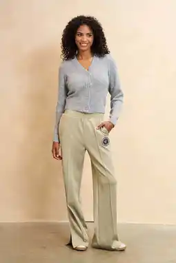 Wehkamp Lofty Manner wide leg highwaist broek lichtgroen aanbieding