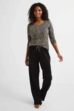 Wehkamp Dreamcovers pyjama beige/zwart aanbieding