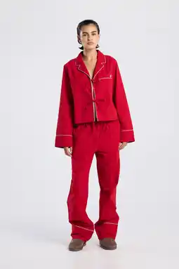 Wehkamp America Today pyjamabroek Mandy rood/roze aanbieding