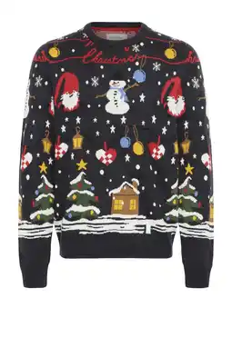 Wehkamp Blend kersttrui donkerblauw aanbieding