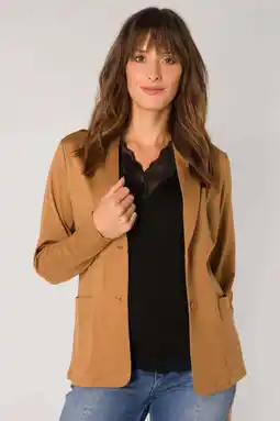 Wehkamp ES&SY getailleerde blazer van travelstof camel aanbieding