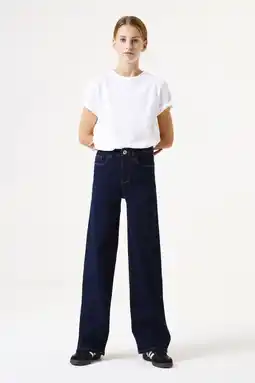 Wehkamp Garcia highwaist loose fit jeans dark blue denim aanbieding