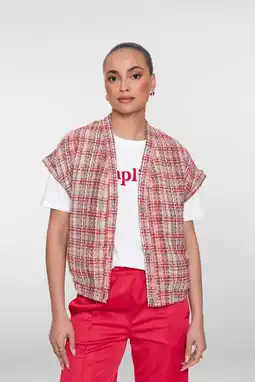 Wehkamp Geisha geruit gilet rood aanbieding