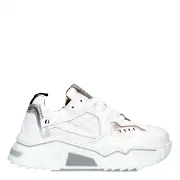Wehkamp DWRS Pluto chunky leren sneakers wit/rosé aanbieding