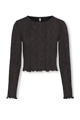 Wehkamp KIDS ONLY GIRL glitter top zwart/roze aanbieding