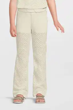 Wehkamp Anytime crochet flared broek off-white aanbieding