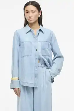 Wehkamp ROUGE EDIT blouse light blue denim aanbieding