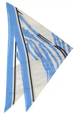 Wehkamp comma zijden sjaal met motiefprint ecru/blauw aanbieding