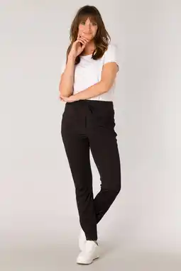 Wehkamp ES&SY slim fit broek van travelstof zwart aanbieding