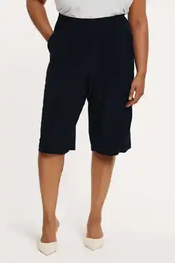 Wehkamp YOEK wide leg highwaist bermuda short donkerblauw aanbieding