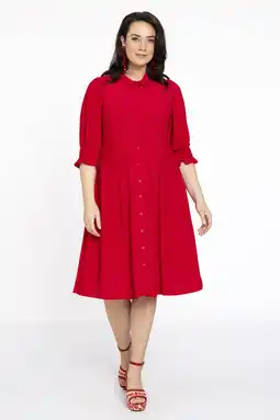Wehkamp YOEK blousejurk DOLCE van travelstof rood aanbieding