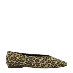 Wehkamp Graceland ballerina's met panterprint en studs beige/zwart aanbieding