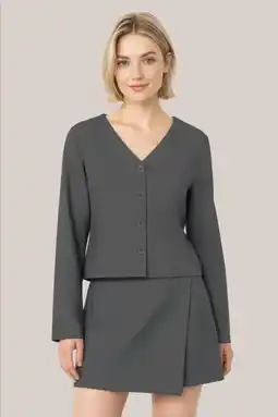 Wehkamp HYPEDROP cropped blazer grijs aanbieding