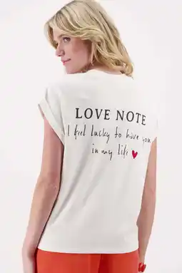 Wehkamp Zusss T-shirt met backprint ecru aanbieding