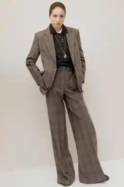 Wehkamp Mango geruit regular blazer grijsbruin aanbieding