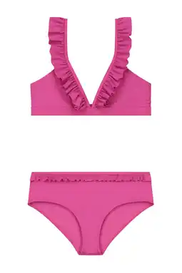 Wehkamp Shiwi The Sunshine Brand triangel bikini Bella met ruches roze aanbieding