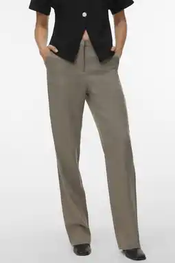 Wehkamp VERO MODA straight regularwaist casual broek grijs melange aanbieding