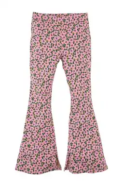Wehkamp Z8 kids flared broek Alegra met bloemenprint roze/groen/beige aanbieding