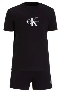 Wehkamp Calvin Klein T-shirt + korte broek zwart aanbieding