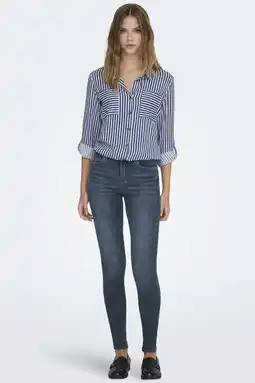 Wehkamp ONLY skinny jeans ONLWAUW blue black denim aanbieding
