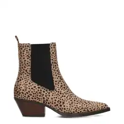 Wehkamp POSH by Poelman Carmen suède cowboylaarzen met dierenprint beige aanbieding