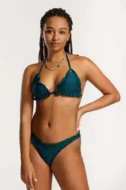 Wehkamp Shiwi The Sunshine Brand voorgevormde triangel bikini set Lynn donkergroen aanbieding