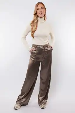 Wehkamp CS the Label wide leg regularwaist pantalon brons aanbieding