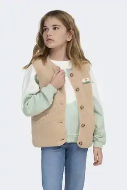 Wehkamp KIDS ONLY GIRL teddy gilet zand aanbieding