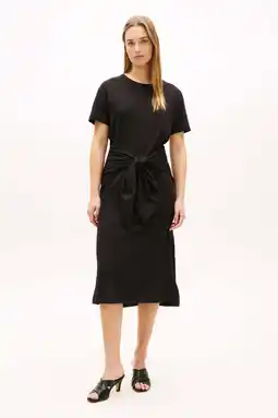 Wehkamp Tommy Hilfiger midi jurk zwart aanbieding