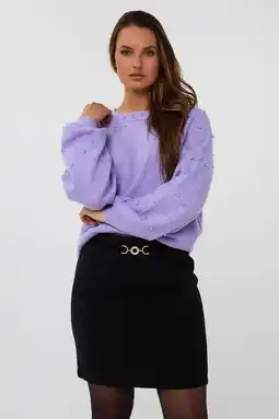 Wehkamp Esqualo pullover lila met parels aanbieding