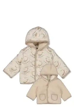 Wehkamp Feetje reversible teddy jas Narwal beige aanbieding
