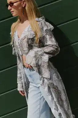 Wehkamp VERO MODA x Noor de Groot blousejurk lichtblauw aanbieding