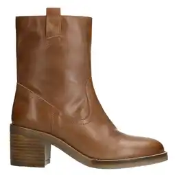 Wehkamp Manfield leren enkellaarzen cognac aanbieding