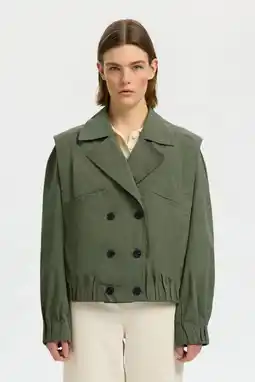 Wehkamp Selected trenchcoat olijfgroen aanbieding