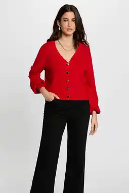 Wehkamp Morgan vest rood fijn gebreid aanbieding