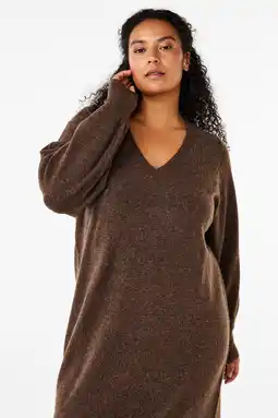 Wehkamp Zizzi sweatjurk bruin aanbieding