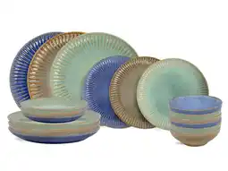 Wehkamp Cookinglife Serviesset Aqua Maris 18-delig / 6 personen - 6 dinerborden, 6 ontbijtborden en 6 kommen aanbieding