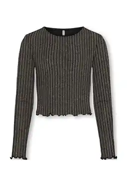 Wehkamp KIDS ONLY GIRL glitter top zwart/lichtgoud aanbieding