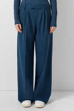 Wehkamp QS straight highwaist pantalon donkerblauw aanbieding