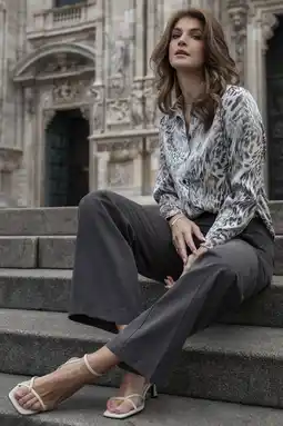 Wehkamp Elvira Collections blouse grijsgroen aanbieding