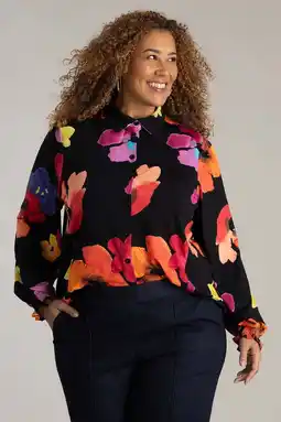 Wehkamp Colletta gebloemde blouse zwart aanbieding