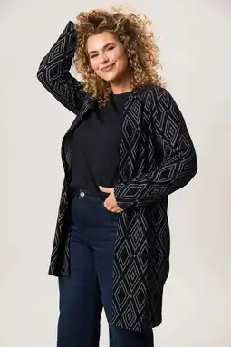 Wehkamp Miss Etam Plus gebreid vest zwart aanbieding