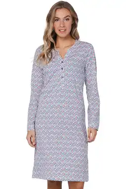 Wehkamp Pastunette nachthemd donkerblauw/wit/roze aanbieding