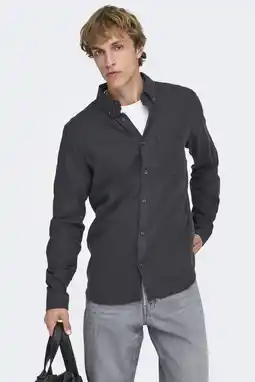 Wehkamp ONLY & SONS casual overhemd zwart aanbieding