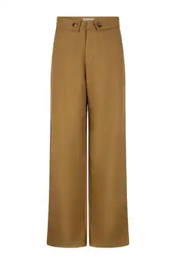 Wehkamp Lofty Manner wide leg regularwaist broek camel aanbieding