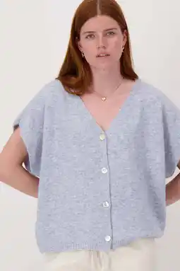Wehkamp Zusss vest lichtblauw fijn gebreid aanbieding