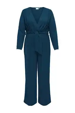 Wehkamp ONLY CARMAKOMA jumpsuit met glitters petrol aanbieding