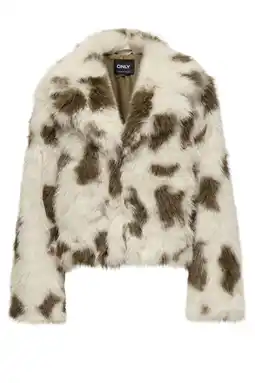Wehkamp ONLY faux fur jas ecru aanbieding